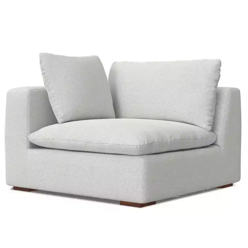 Poltrona d'accento in rattan e vimini con cuscino – Naturale/Bianco, 29L x 30P x 30A pollici.