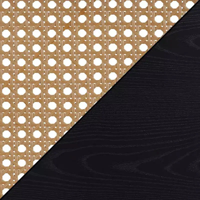Tavolino finale a 2 livelli con ripiano in tessuto Boho – Truciolato, Nero e Beige, 39,4 L x 39,4 P x 61 A cm