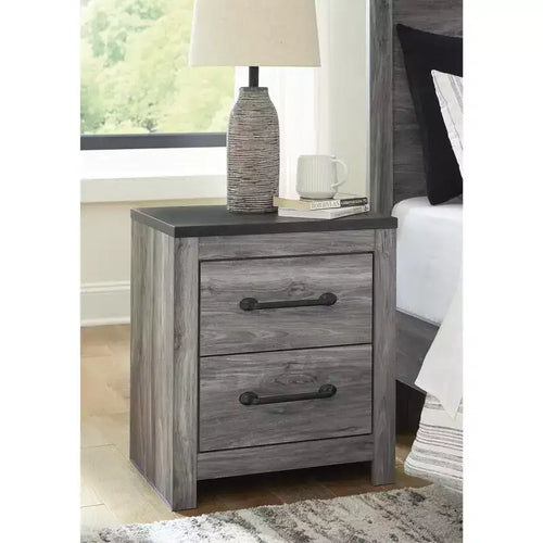 Comodino a 2 cassetti grigio scuro