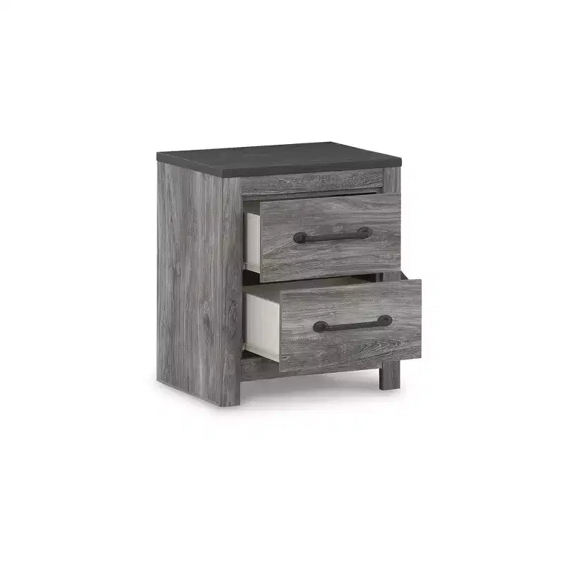 Comodino a 2 cassetti grigio scuro