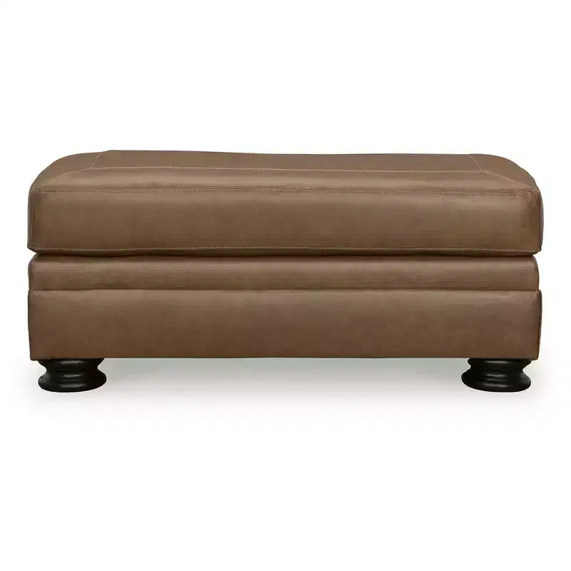 Pouf Tradizionale in Pelle, Caramello