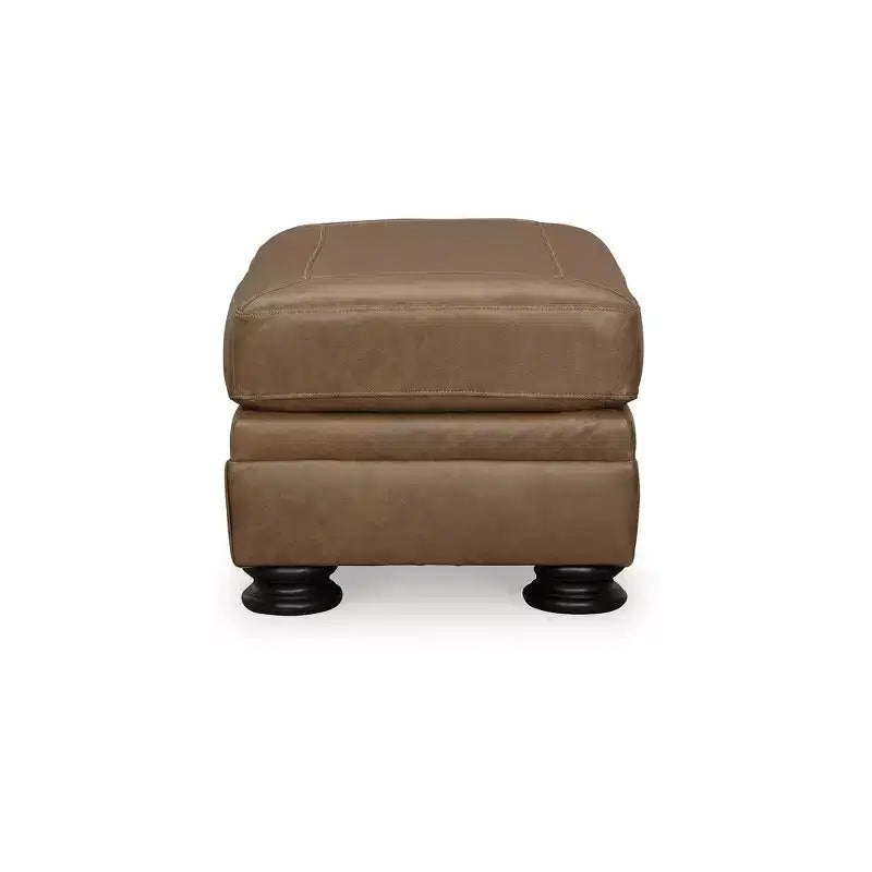 Pouf Tradizionale in Pelle, Caramello
