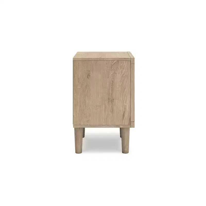 Comodino Moderno con Ricarica USB, Marrone Bicolore