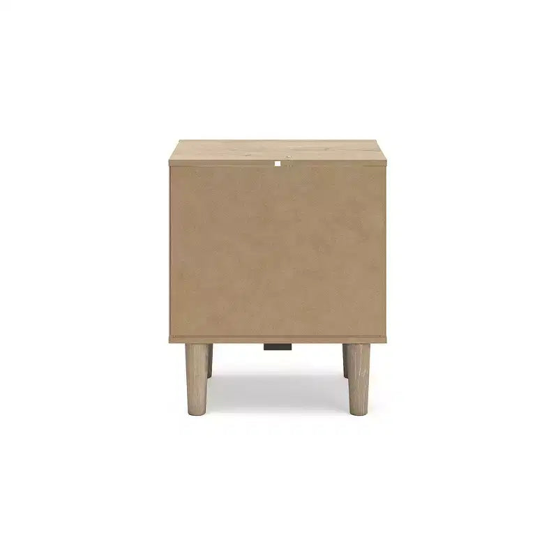Comodino Moderno con Ricarica USB, Marrone Bicolore