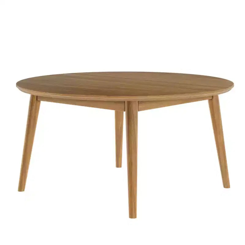 Tavolino da caffè rotondo da 36 pollici in pino massiccio, stile Mid-Century Modern, con gambe affusolate, finitura a basso contenuto di VOC