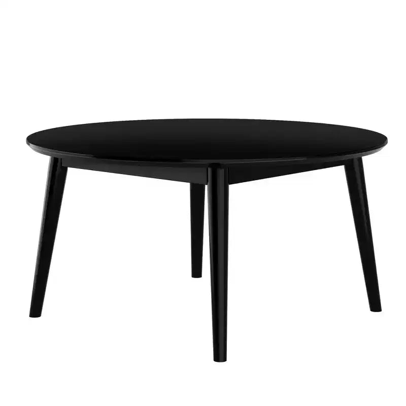 Tavolino da caffè rotondo da 36 pollici in pino massiccio, stile Mid-Century Modern, con gambe affusolate, finitura a basso contenuto di VOC