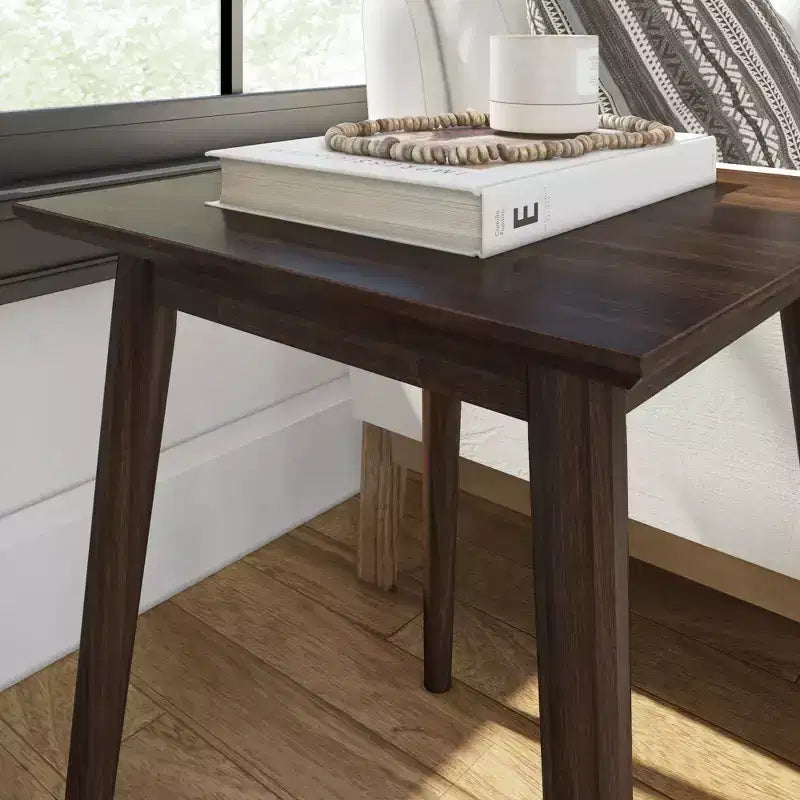 Tavolino da salotto quadrato in legno massello di pino da 50 cm, stile moderno di metà secolo, finitura a basso VOC, alto 60 cm