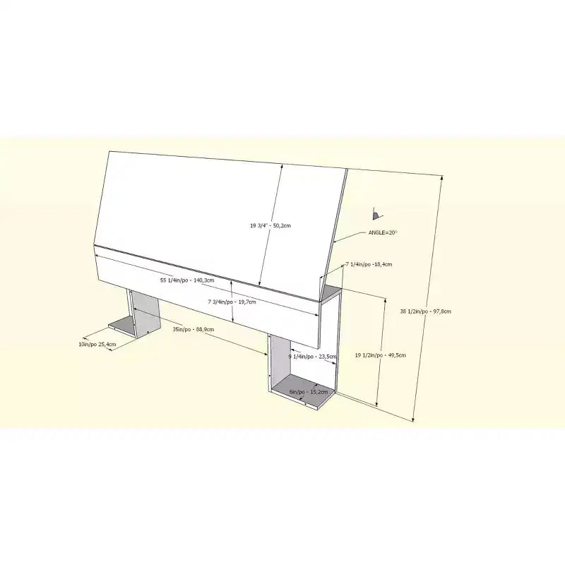 Testiera a Scomparti Laterali Full Size, Laminato Effetto Legno, Montabile su Struttura Letto