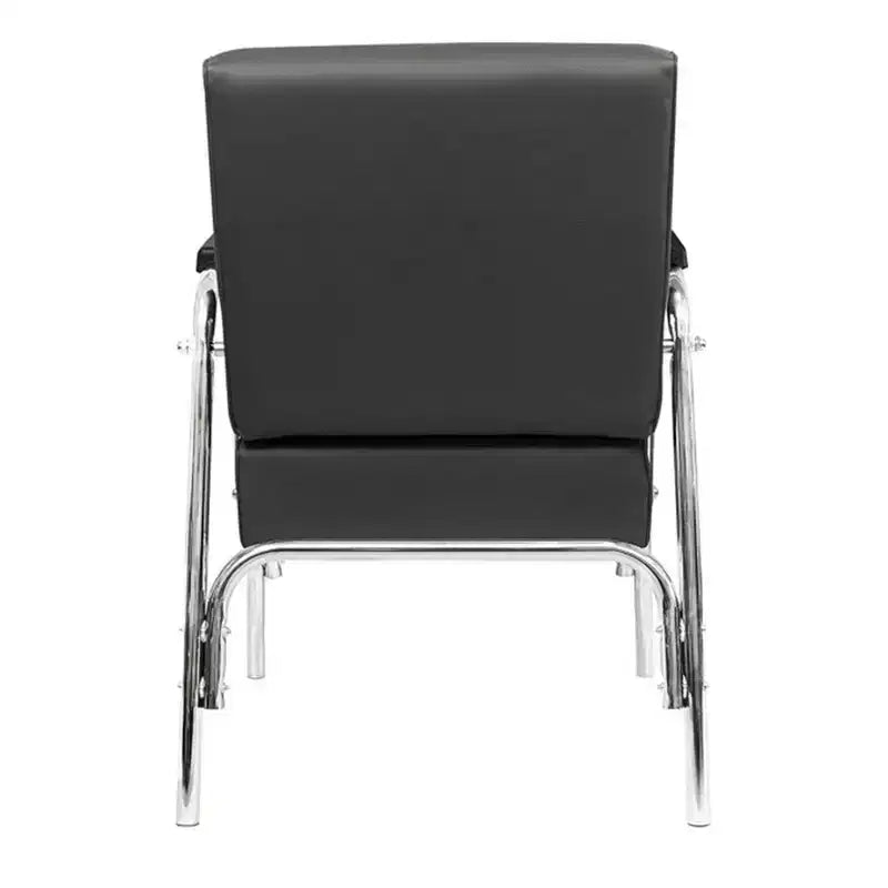 Poltrona lavatesta professionale reclinabile automaticamente in vinile con struttura in acciaio inossidabile, grigia
