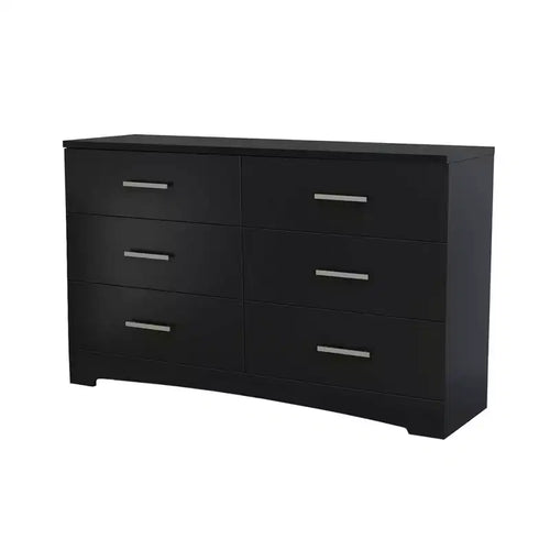 Comodino con 2 cassetti, gambe in metallo e ripiano in laminato di legno, 42,5 x 43 x 59,5 cm