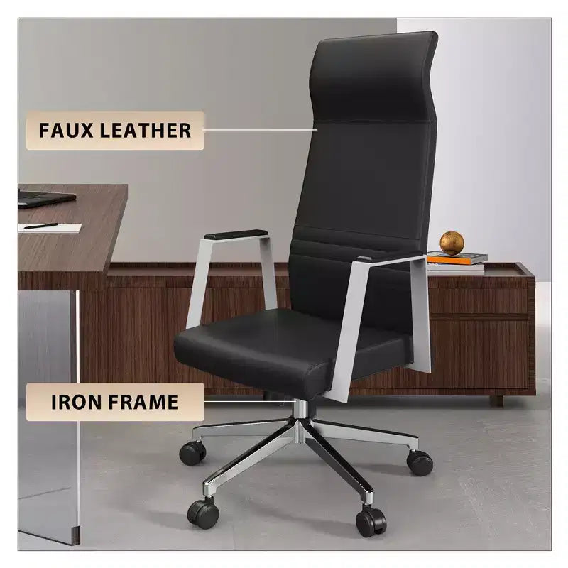 Sedia da ufficio ergonomica con schienale alto, supporto lombare, schienale in rete, girevole e regolabile in altezza