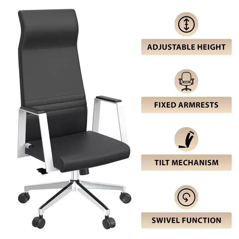 Sedia da ufficio ergonomica con schienale alto, supporto lombare, schienale in rete, girevole e regolabile in altezza