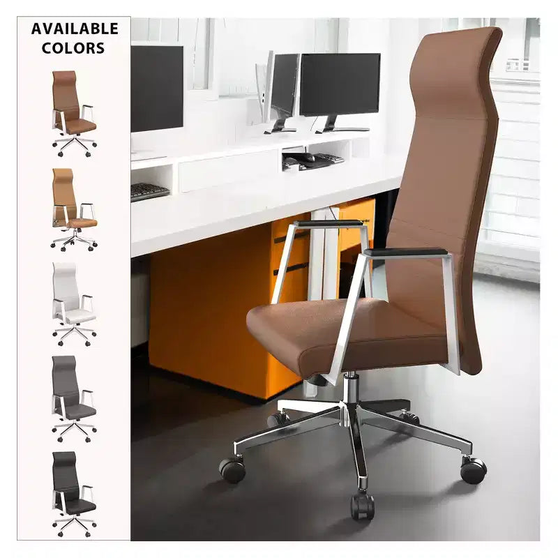 Sedia da ufficio ergonomica con schienale alto, supporto lombare, schienale in rete, girevole e regolabile in altezza