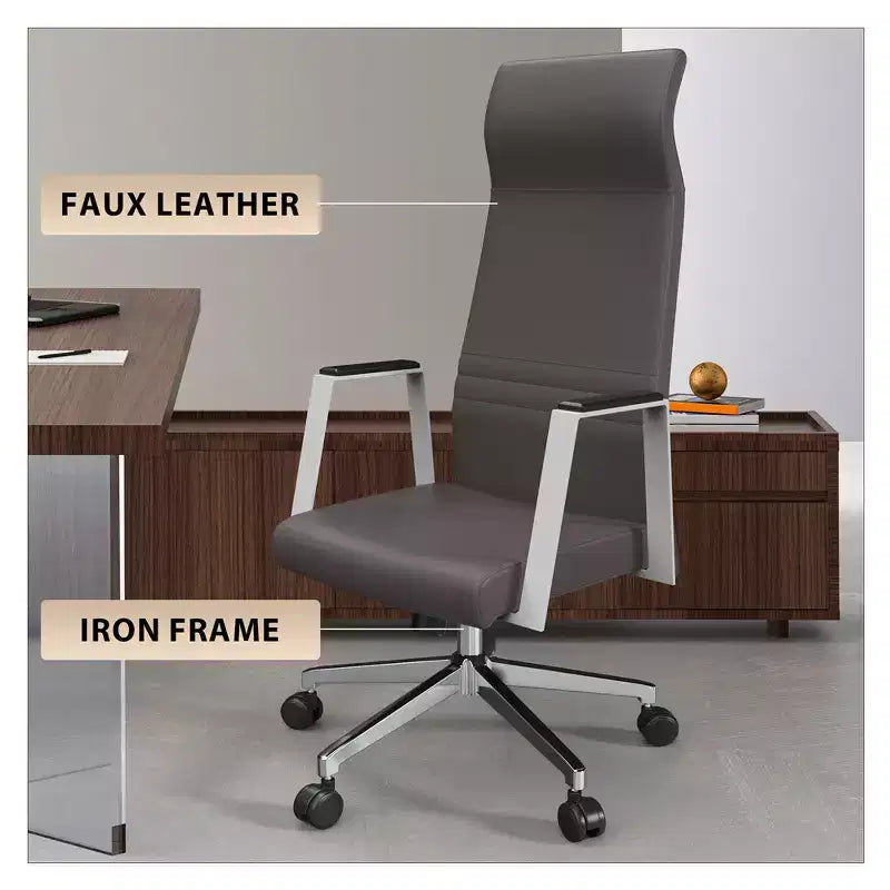 Sedia da ufficio ergonomica con schienale alto, supporto lombare, schienale in rete, girevole e regolabile in altezza