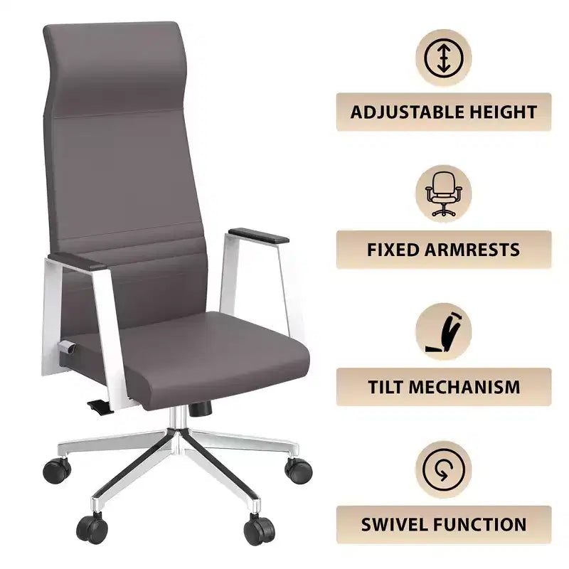 Sedia da ufficio ergonomica con schienale alto, supporto lombare, schienale in rete, girevole e regolabile in altezza