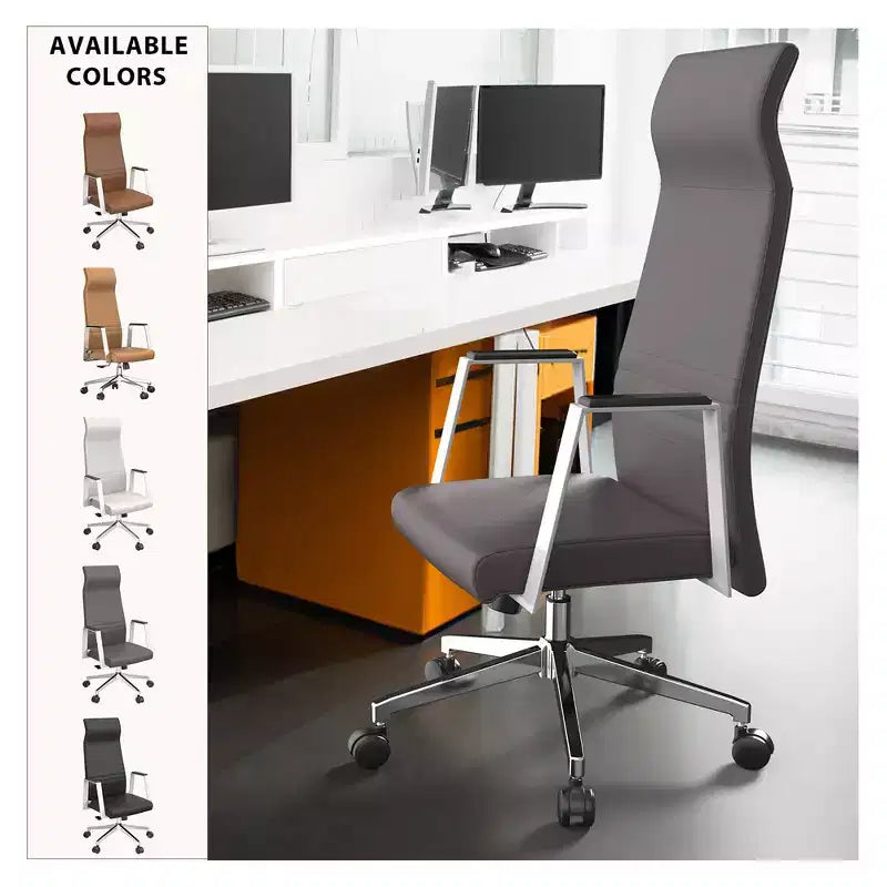 Sedia da ufficio ergonomica con schienale alto, supporto lombare, schienale in rete, girevole e regolabile in altezza