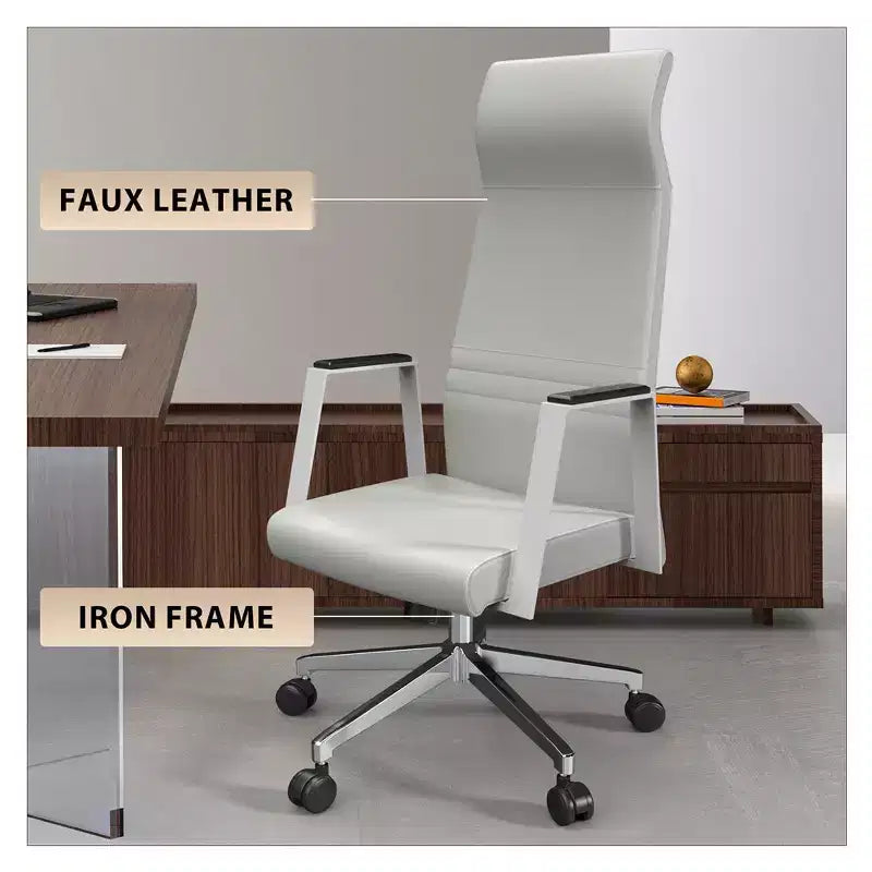Sedia da ufficio ergonomica con schienale alto, supporto lombare, schienale in rete, girevole e regolabile in altezza