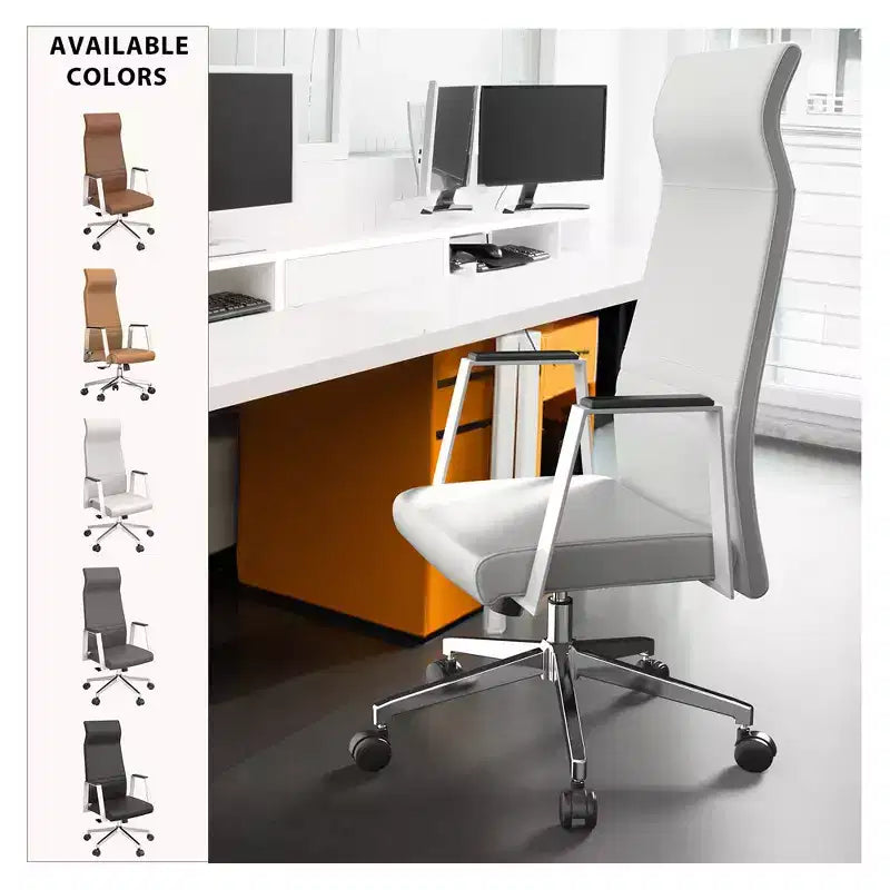 Sedia da ufficio ergonomica con schienale alto, supporto lombare, schienale in rete, girevole e regolabile in altezza