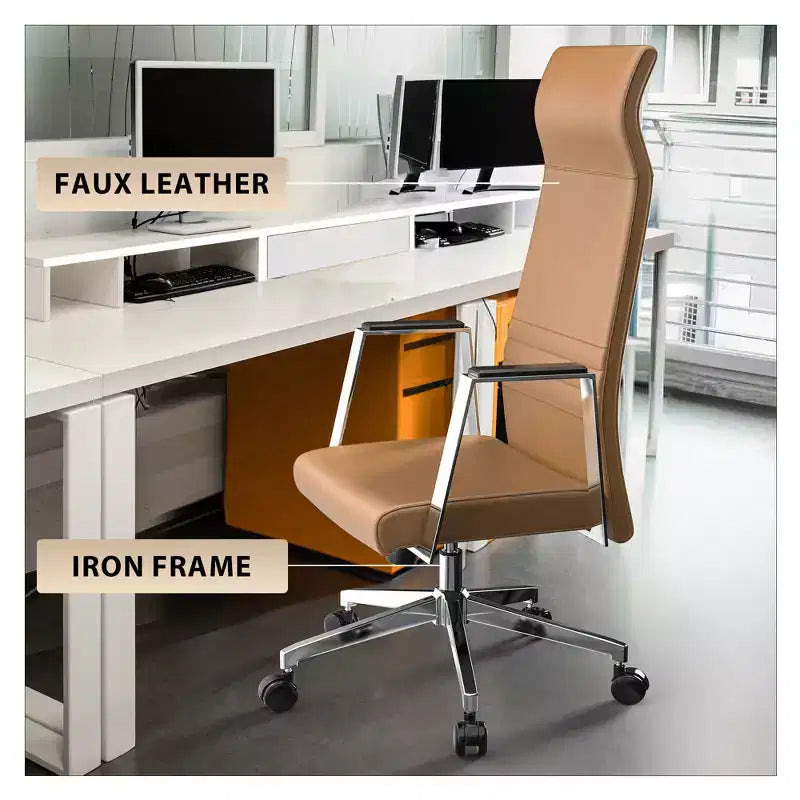 Sedia da ufficio ergonomica con schienale alto, supporto lombare, schienale in rete, girevole e regolabile in altezza