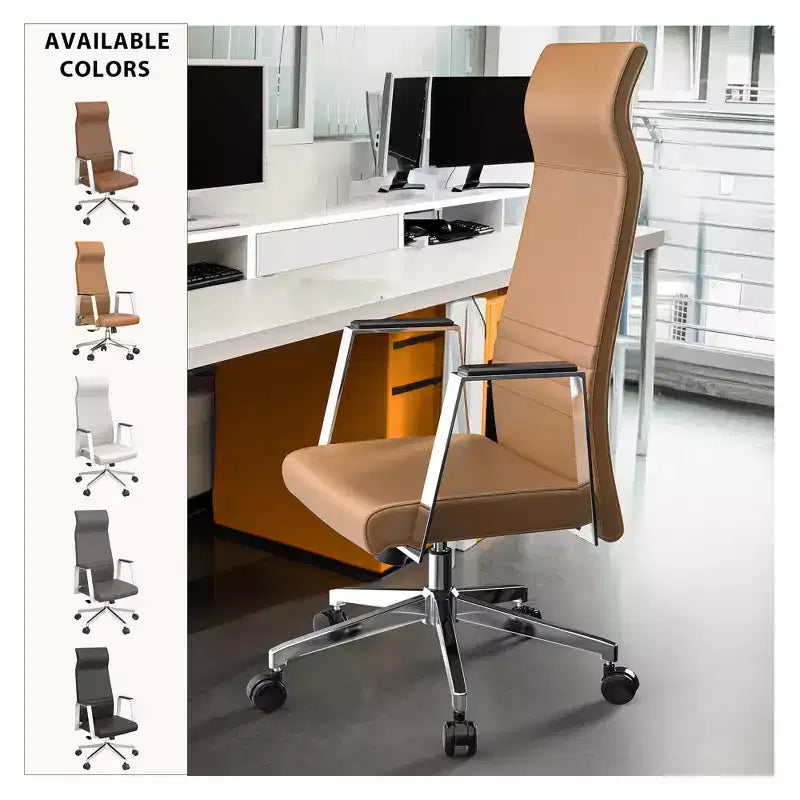 Sedia da ufficio ergonomica con schienale alto, supporto lombare, schienale in rete, girevole e regolabile in altezza