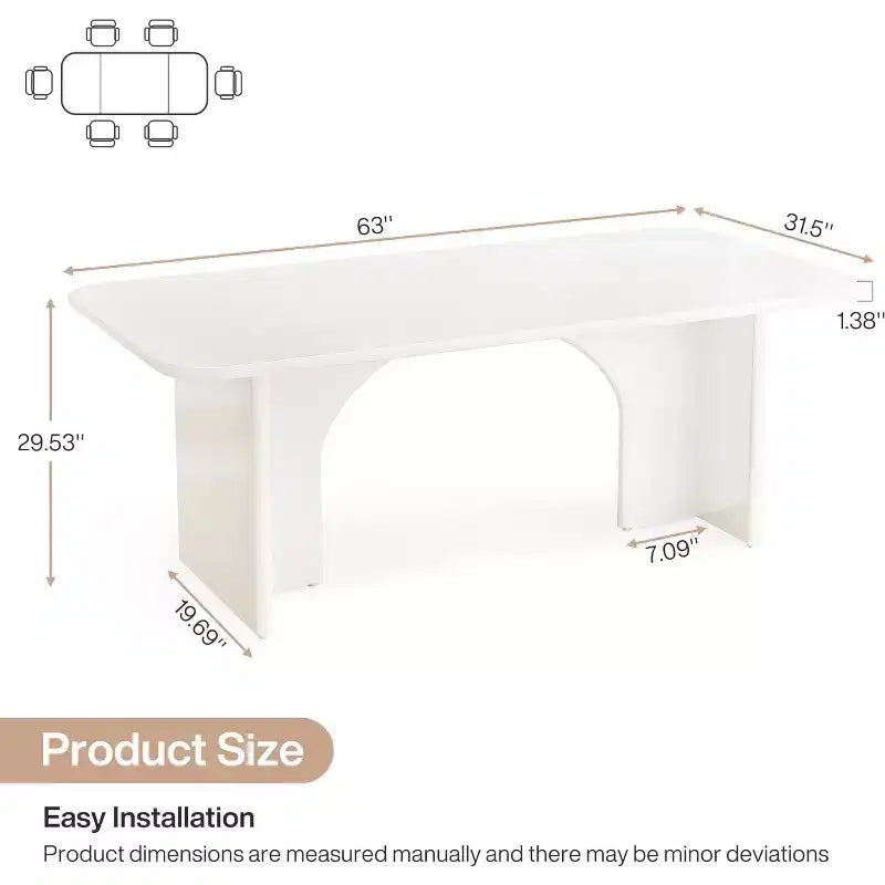 Tavolo da pranzo in legno massello stile rustico – Base a cavalletto, 6 posti, 152.4 L x 91.4 P x 76.2 A cm.