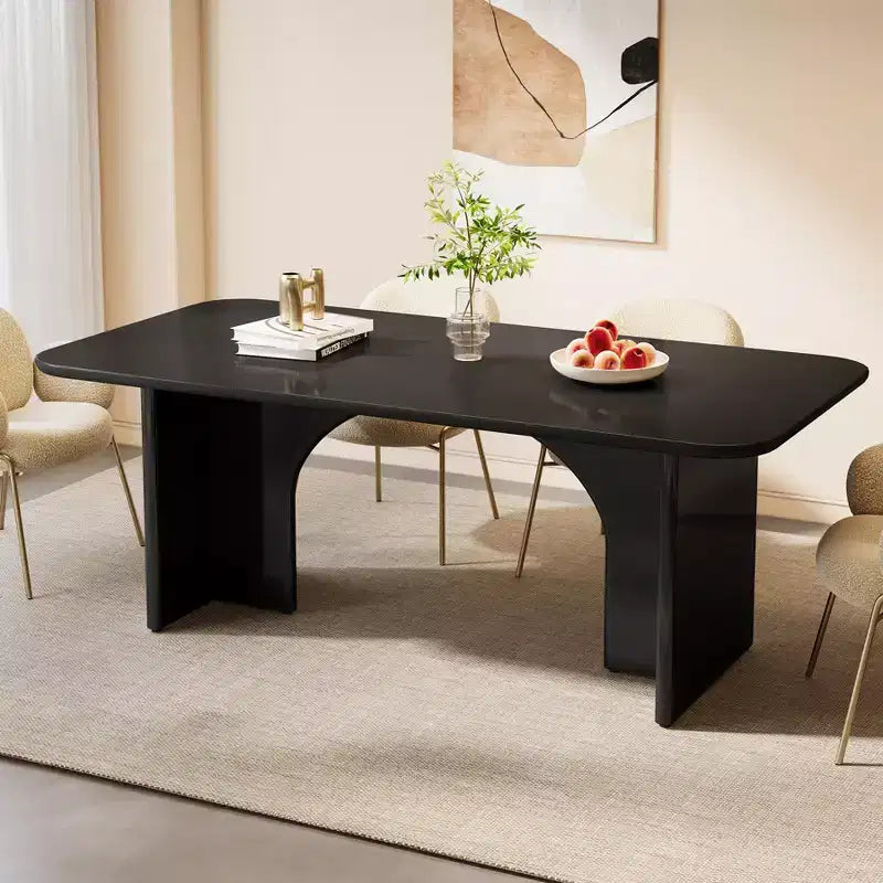 Tavolo da pranzo in legno massello stile rustico – Base a cavalletto, 6 posti, 152.4 L x 91.4 P x 76.2 A cm.