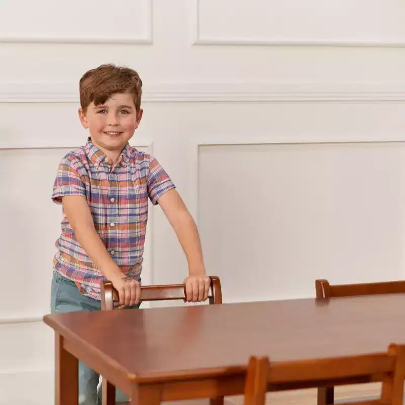 Tavolo rettangolare per bambini in legno di gomma, 122 x 61 x 58 cm, certificato GREENGUARD Gold, colori assortiti
