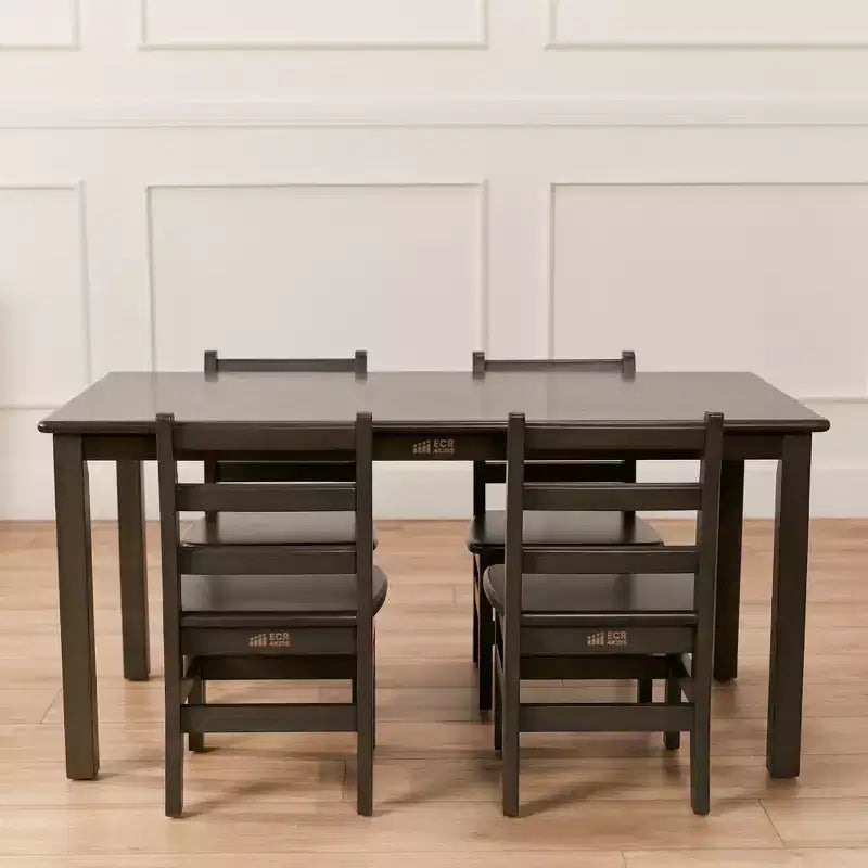Tavolo rettangolare per bambini in legno di gomma, 122 x 61 x 58 cm, certificato GREENGUARD Gold, colori assortiti