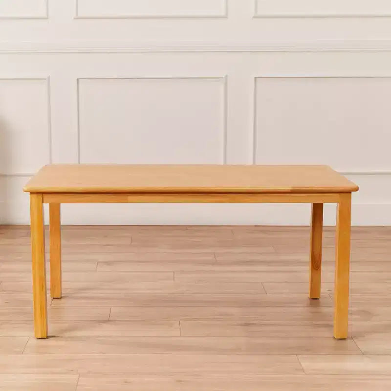 Tavolo rettangolare per bambini in legno di gomma, 122 x 61 x 58 cm, certificato GREENGUARD Gold, colori assortiti