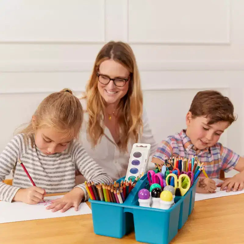 Tavolo rettangolare per bambini in legno di gomma, 122 x 61 x 58 cm, certificato GREENGUARD Gold, colori assortiti