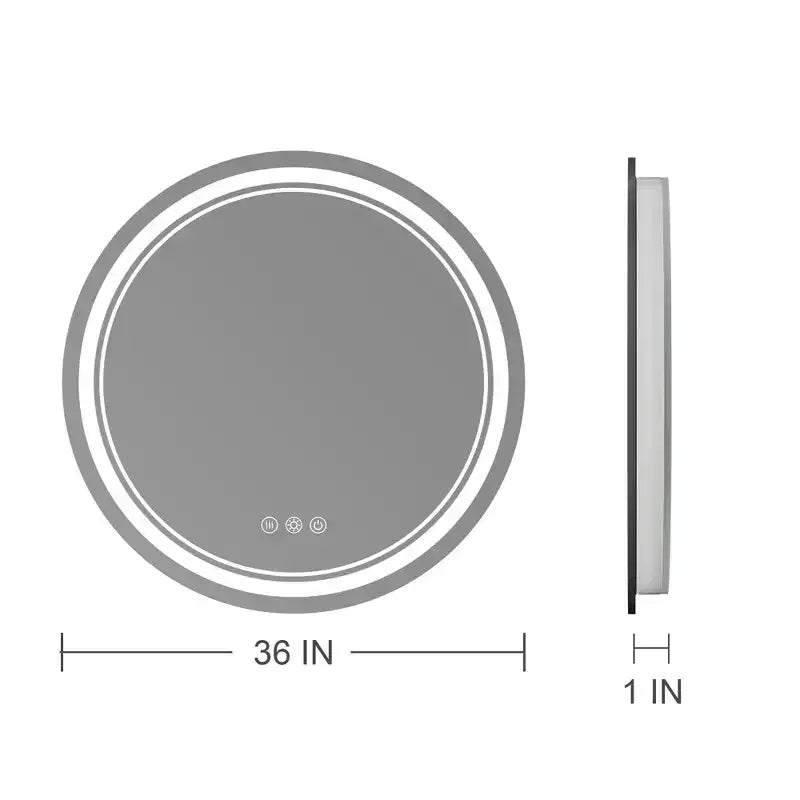 Specchio da parete rotondo a LED per bagno con 3 temperature di colore – Diametro 60 cm, dimmerabile, antiappannamento