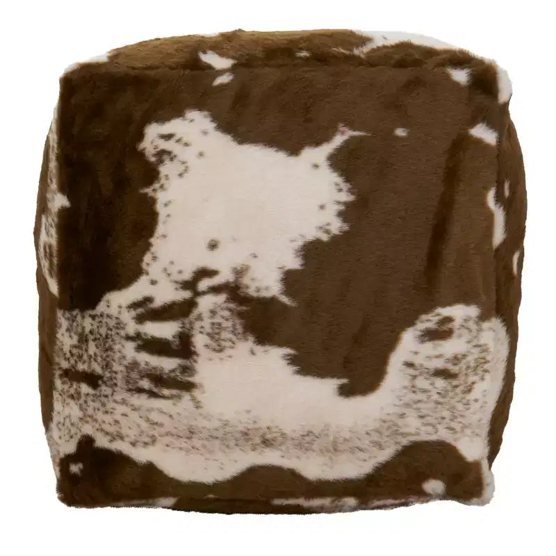 Pouf in pelliccia sintetica con stampa a pelle di mucca – 50,8 L x 50,8 P x 35,6 A cm, capacità 90,7 kg