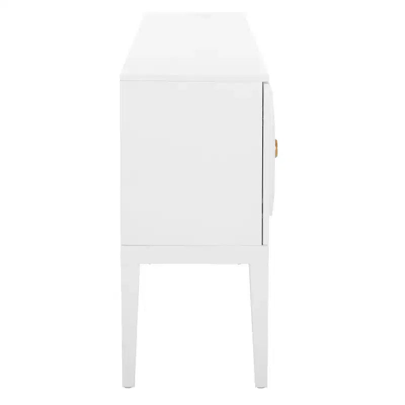 Credenza bianca lucida con 3 ante e 2 ripiani regolabili – 137L x 35,5P x 76A cm