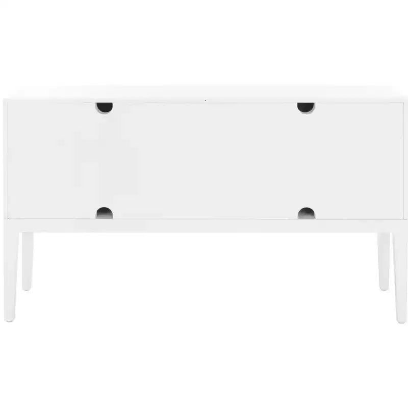 Credenza bianca lucida con 3 ante e 2 ripiani regolabili – 137L x 35,5P x 76A cm