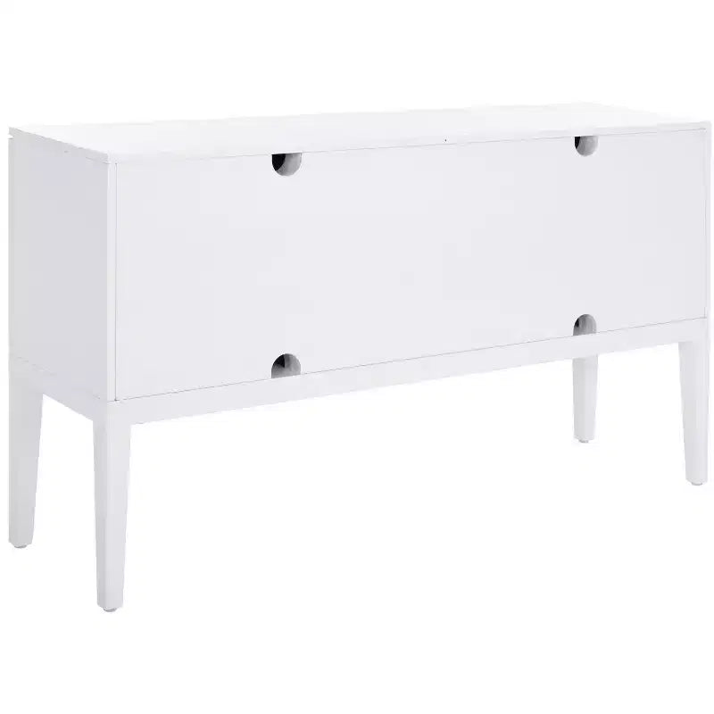 Credenza bianca lucida con 3 ante e 2 ripiani regolabili – 137L x 35,5P x 76A cm