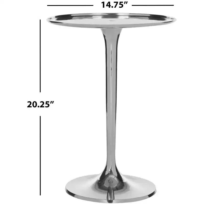 Tavolino rotondo d'accento in alluminio