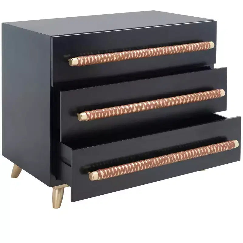Cassettiera a 3 cassetti con gambe affusolate